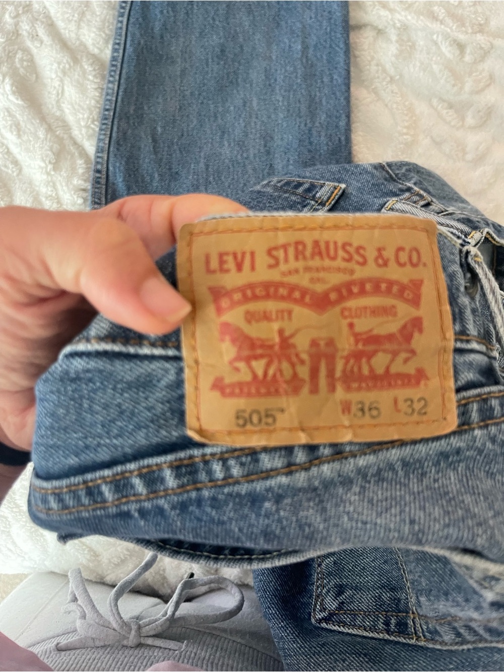 Levi's Straight-Leg Blue Denim Jeans - Picture 2 of 3